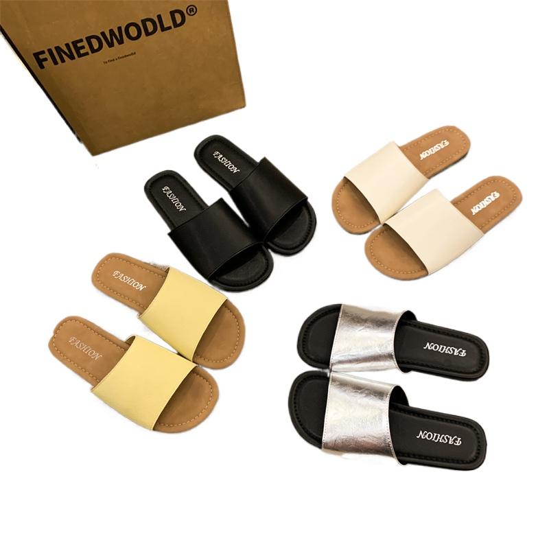 Summer Flat Women's Slippers Casual Solid Color Fashion Minimalist Sandals Luxury Comfortable Soft Women's Shoes Zapatos Mujer
