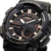 Casio AEQ-110W-3AV Men's World Time Analog-Digi Quartz Watch with Black Inverted LCD and Military Green Display (Imported)