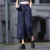 Women's High Waist Wide Leg Cropped Pants Loose Fit Casual Cotton Summer Trousers