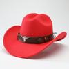 New Western cowboy hat, Tibetan wool top hat, men's and women's autumn/winter outdoor ox-head accessory, travel riding hat