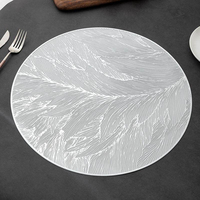 Runde Luxus-Tischsets Rutschfeste Tischmatten Hitzebeständige Gepresste Vinyl-Tischsets Für Esstisch-Dekoration Küchenzubehör