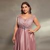 Plus Size Solid Color Sexy Long Evening Dress for Birthday Party