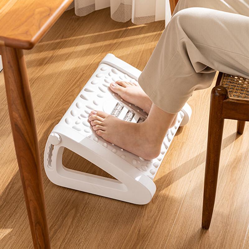 Adjustable Massage Footrest with Rollers