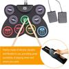 Elektronische Schlagzeugsets 9 Pads Rollbares Übungsschlagzeug mit eingebautem Lautsprecher Kopfhörer-USB-Anschluss für Kinder, Erwachsene, Anfänger