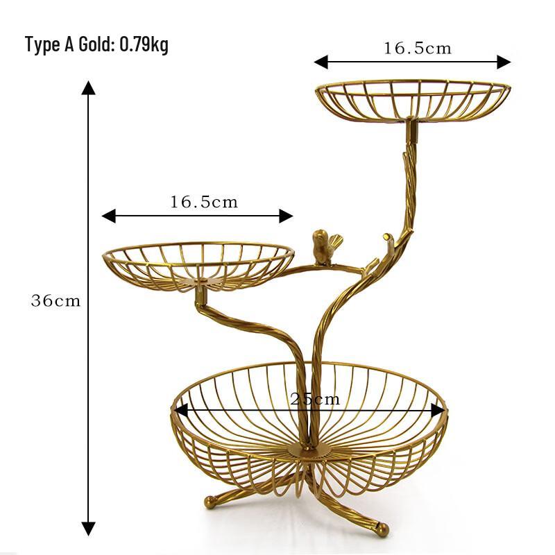 Современная многоярусная металлическая фруктовая корзина