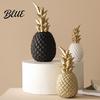 Resin Pineapple Decor Ornament Solid Hand-Painted Decorative Figure Modern Style Layered Set Home for Living Room Entrance Hall Display Durable