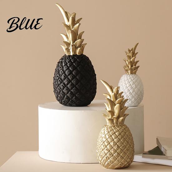 Resin Pineapple Decor Ornament Solid Hand-Painted Decorative Figure Modern Style Layered Set Home for Living Room Entrance Hall Display Durable