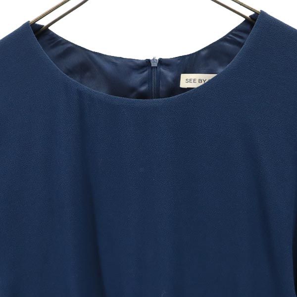 SEE BY CHLOE Short Sleeve Knee-length Dress 2 Navy Women Used