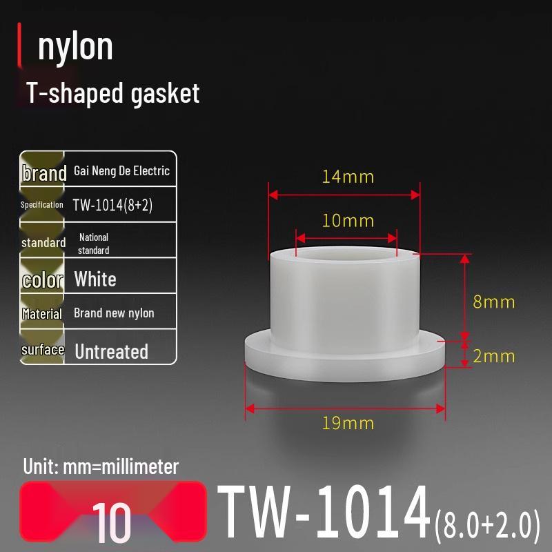T-Shaped Nylon Gasket Ring Screw Shaft Sleeve with Concave-Convex Insulation Pad M2