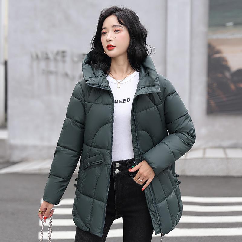 Quilted Winter Hooded Coat For Middle And Elderly Korean Edition Versatile Fashion Short Mother's Thick Down Cotton Jacket