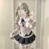 Ligwon Gothic Lolita JK Uniform Set with Mini Pink and Harajuku Korean Christmas Women's Skirt, Gray, Style, Style, Spring, Summer, Autumn, Halloween,