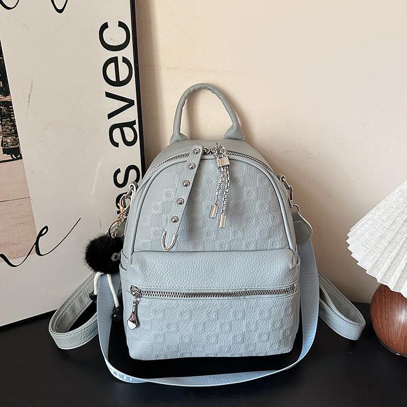 Schoolbag Backpack Women's Backpack New Large Capacity Solid Color Backpack Premium Sense Travel Black Fashion Backpack
