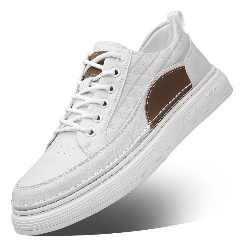 Herbst und Winter 2025 neue Herren handgefertigte Online-Freizeit-Lederschuhe Herren Koreanische Version trendige Jugend-Board-Schuhe weiße Schuhe 2031