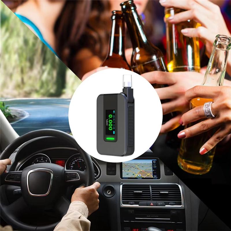 Electrochemical Alcohol Tester Voice Report Non-Contacting Electronic Breathalyzer Portable Alcohol Meter