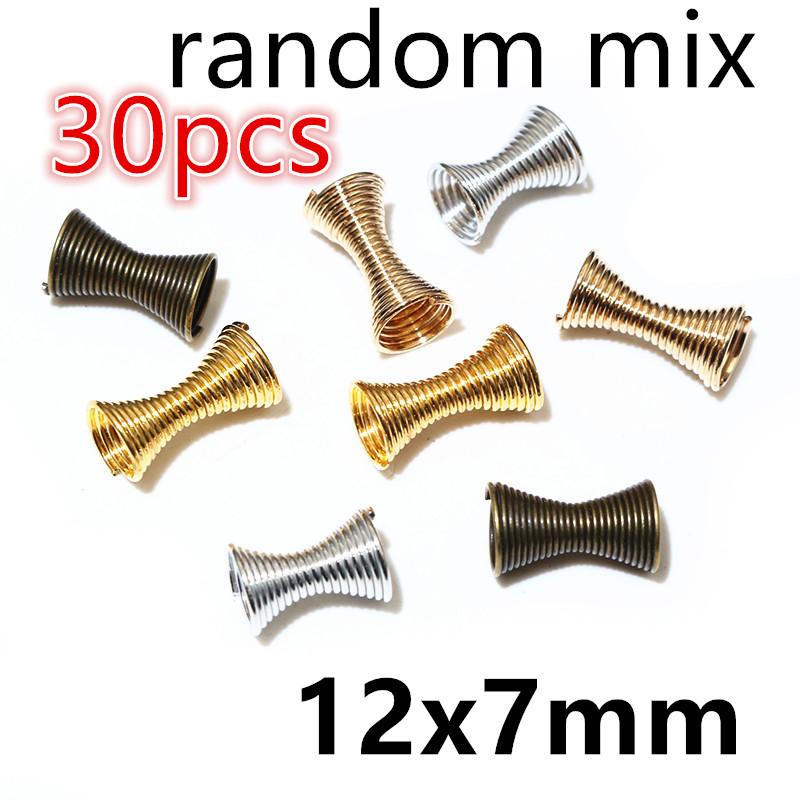 15-30pcs Spring Funnel Shape Spacer Beads Caps DIY Beading Supplies Cone Spring Coil End Caps For Jewelry Makings Accessories