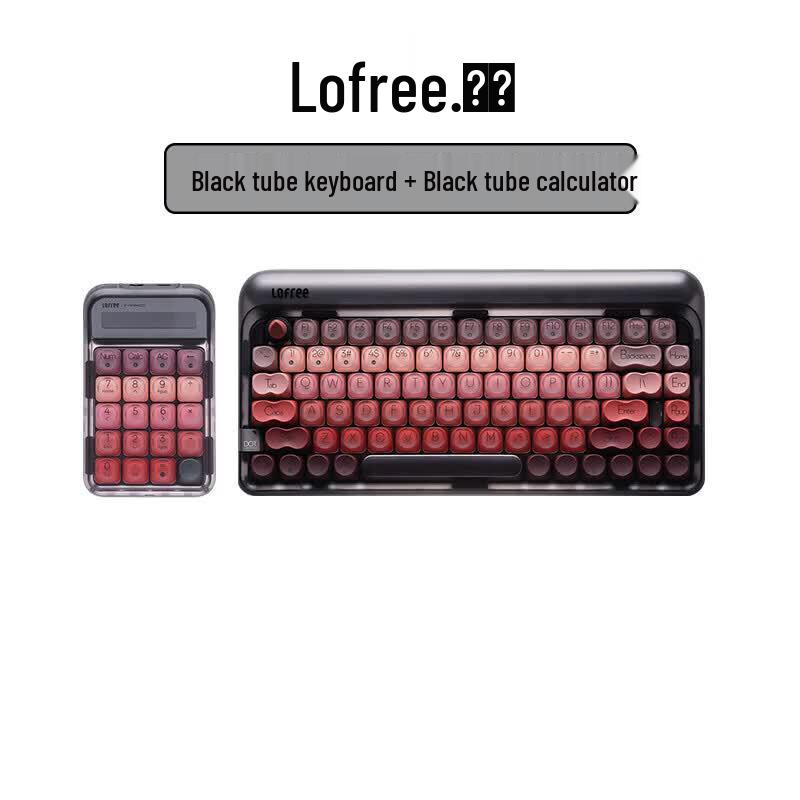 Lofree Lipstick Black Tube Tri-Mode Mechanical Keyboard & Numeric Keypad Set