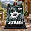 Dallas Stars Flanelová deka s vlastním jménem Personalizovaná měkká teplá plyšová přehozová deka Přizpůsobený dárek pro rodinu přátele