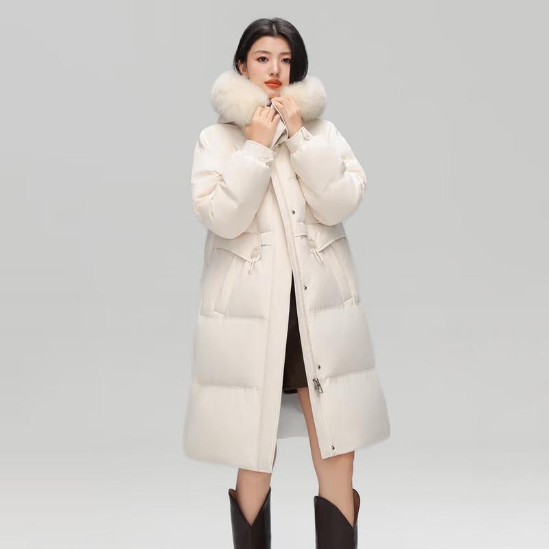 Xuezhongfei Women's Mid-Length Hooded Down Jacket