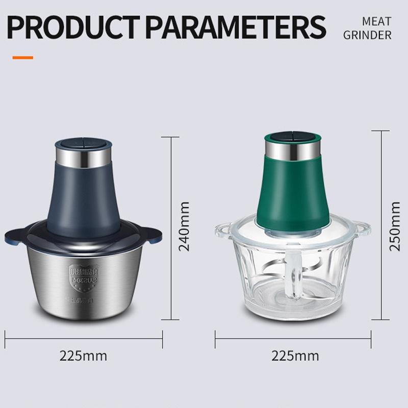 250W 2L Mincer Food Processor 304 Stainless Steel Electric Chopper Meat Grinder Slicer Vegetable Food Chopper Meat Slicer Machine