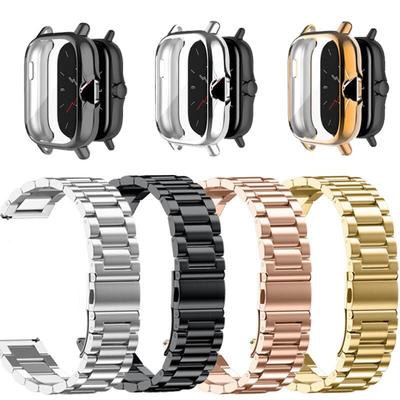 Armband Schutzhülle für Amazfit Bip 3 5 /Bip Pro 3/GTS 3 4 Strap Touchscreen Fällen für Amazfit GTS 2/2 Mini Edelstahl Band
