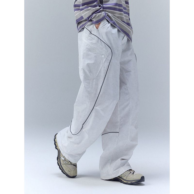 American-Style Street Waterproof Multi-Pocket Mud-Dyed Cargo Pants for Men and Women, 2025 Autumn Trendy Brand Loose Casual Straight-Leg Pants