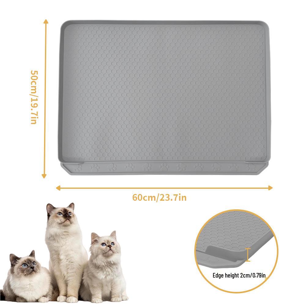 Silicone Cat Litter Mat - 60cm Waterproof & Easy to Clean, Reduces Litter Scatter