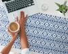 Elegant Decorative Desk Mat Geometric Retro Pattern 120x60 cm