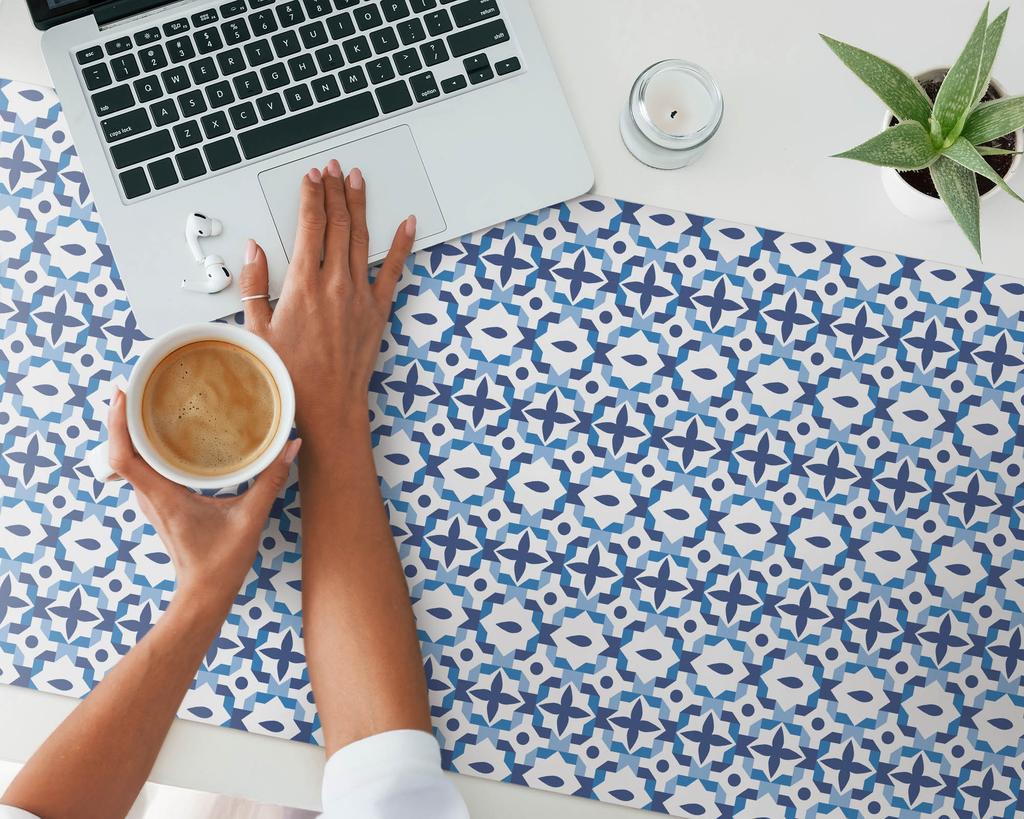 Elegant Decorative Desk Mat Geometric Retro Pattern 120x60 cm