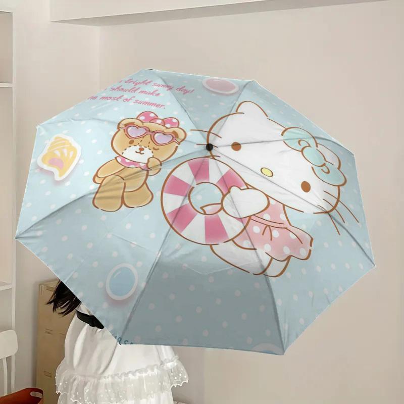 1pc Hello Kitty Summer Adventure Umbrella with Plastic Handle,Suitable for All Seasons Home Travel Outdoor UmbrellaSanlio613