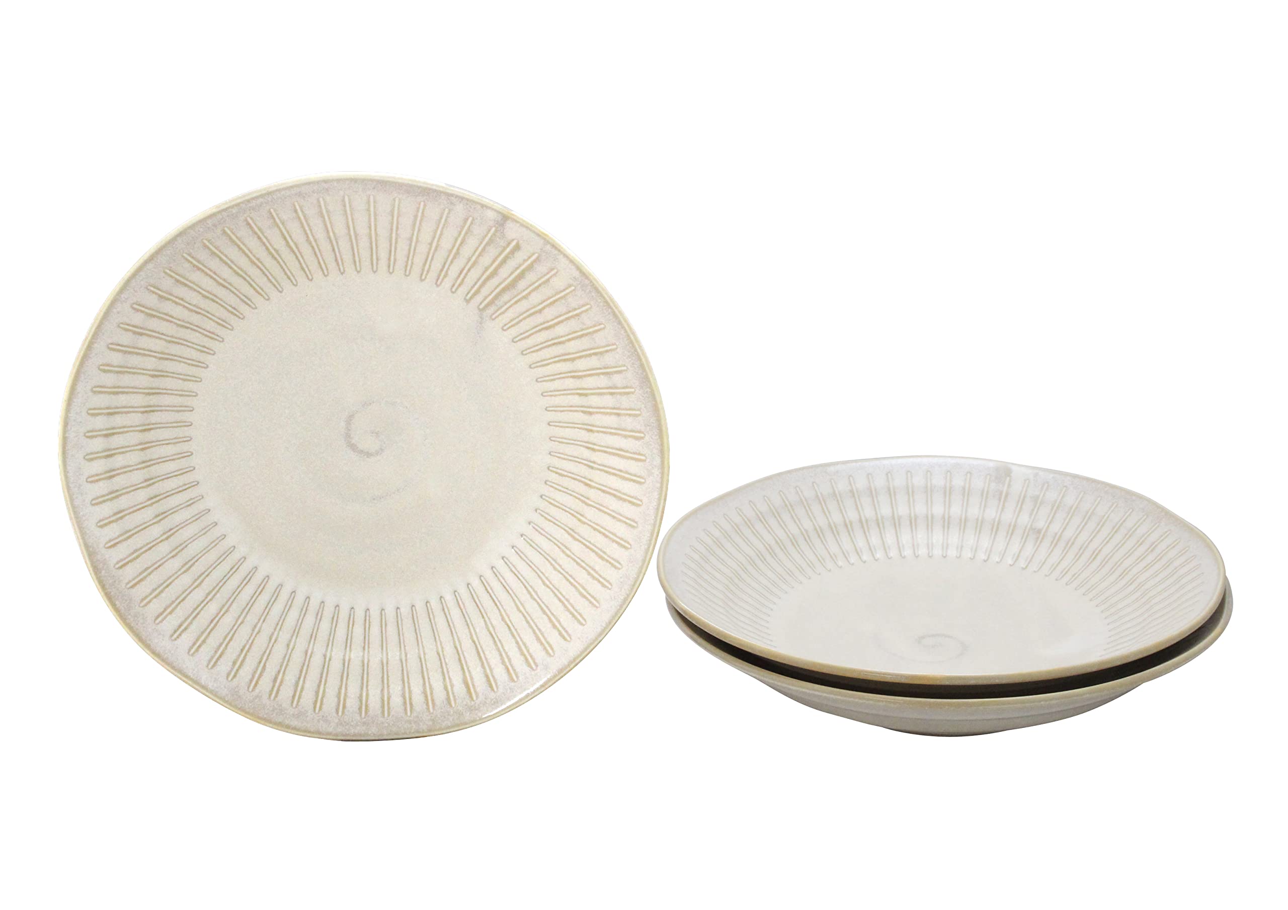 Серия «Старый дом» от Castle Enterprises: Легкие Суповые Тарелки, Диаметр 25,5 см, Матовый Белый Титан, Набор из 3 шт., Идеально для Любого Блюда