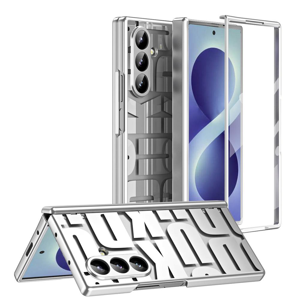 For Samsung Galaxy Z Fold 8 Ultra 5G Fold 7 6 5 4 Fashion Plating Folding Case With Screen Protect Tempered Film Folding Cover