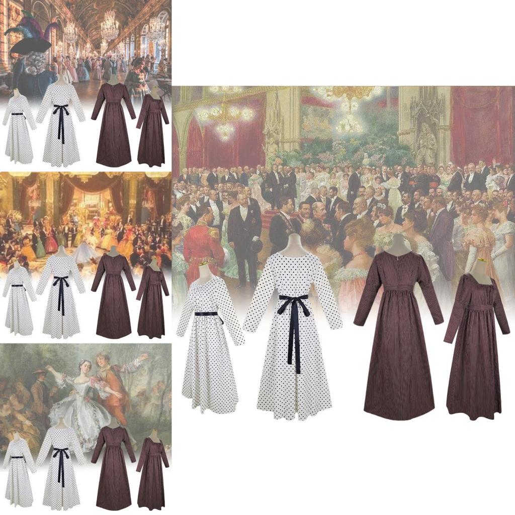 Vintage Polka Dot Halloween Costume Dress For Women Stage Performance