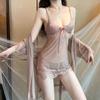 Damen Seiden-Spitzen-Strumpfhalter-Strümpfe & Bodycon-Rock Nachthemd Set - Sexy Zweiteiliger Pyjama 2023