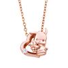 White Clover Pochacco Ladies Necklace Pendant 40cm Sanrio Characters Hapidanbui Open Heart Silver 925 Surgical Stainless Steel 316L Cubic Zirconia Box
