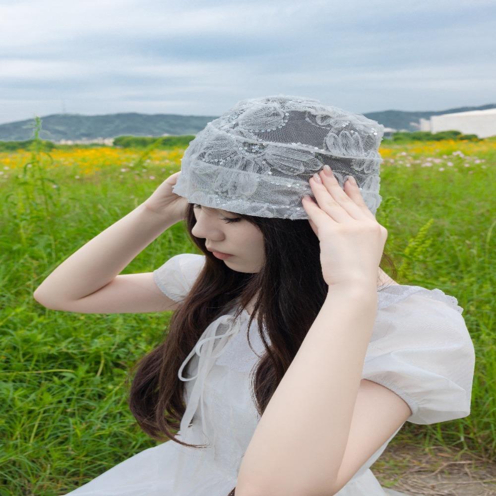 Hollowed Out Rural Style Hat Breathable Baotou Hat Fashionable Bandanas Hair