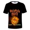 Summer Top Christmas Pumpkin Lantern Theme 3D Printed Fashionable Comfortable Children's Short Sleeved T-shirt