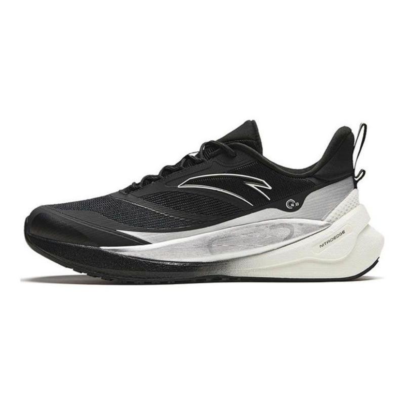 Anta Men s C37 Series Fabric Comfort Shock-absorbing Wear-resistant Low-top Sprint Running Shoes Black Silver 912345538-5 42