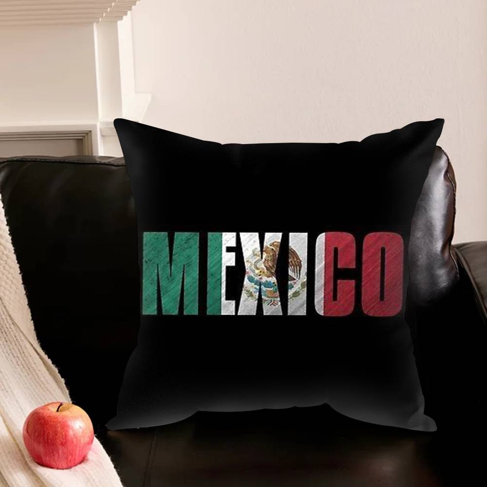 M-Mexiko Flagge Kunst Kissenbezug Für Sofa Zimmer Büro Dekor Druckschutz Kissenhülle Valentinstagsgeschenk Benutzerdefiniert