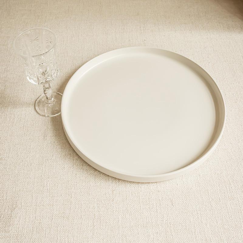 Simple Style Large Ceramic Western Plate Steak Plate Salad Plate Household Tableware Plate Breakfast Plate Pasta Plate