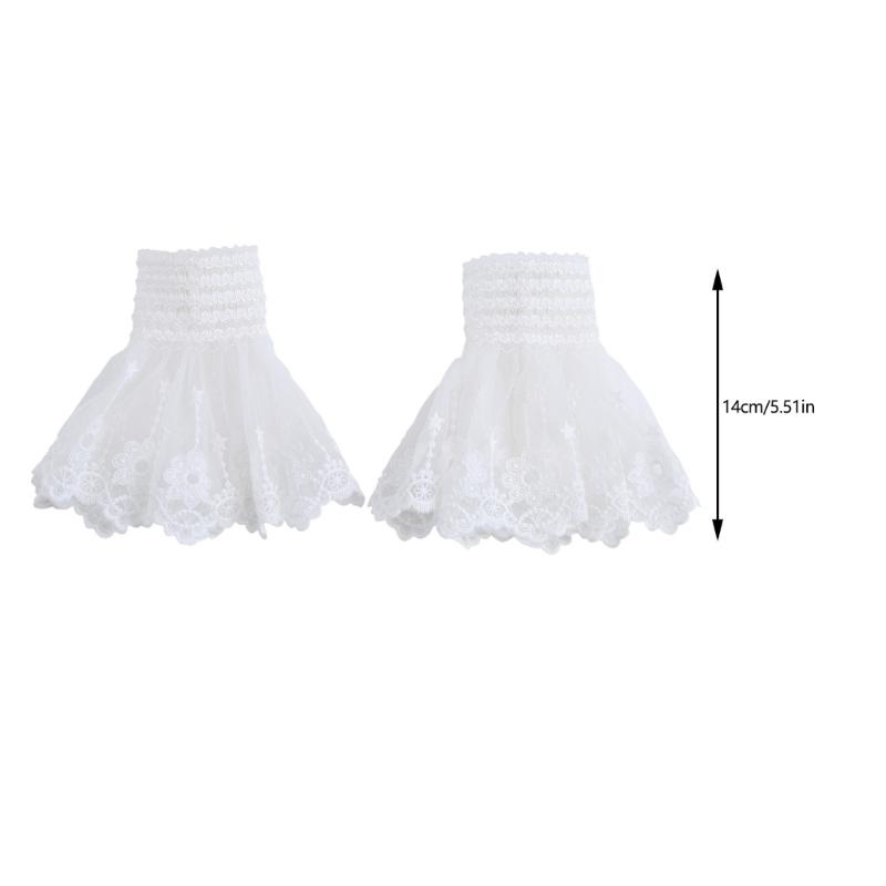 Elegante abnehmbare Spitzenmanschettenärmel für Damen Weiche Baumwollarmstulpen Hochzeiten Partys Tägliche Nutzung Modeaccessoire