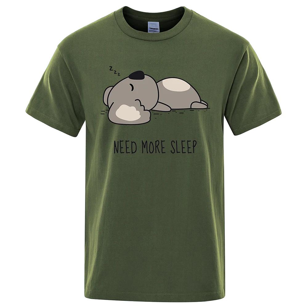 Need More Sleep Cartoons Bear Tshirt Street T-Shirts Hip Hop Unisex Tops Fashion Cotton Clothes Casual Breathable T Shirt