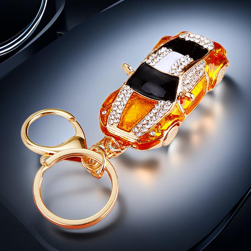 Full Rhinestone Crystal Car Shape Design Keychains For Women's Bags Decoration Bag Charm