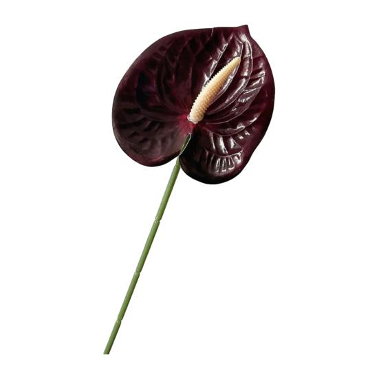 Artificial Anthurium Flower 24.4 Inch Real Touch Fake Flower for DIY Wedding Bouquets Floral Arrangements Bridal Shower Party Centerpiece