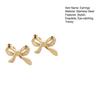 1 Pair Gold Plated Bow Earrings for Women Girls, Minimalist Cute Bow Stud Earrings, Jewelry Gifts for Wife, Girlfriend