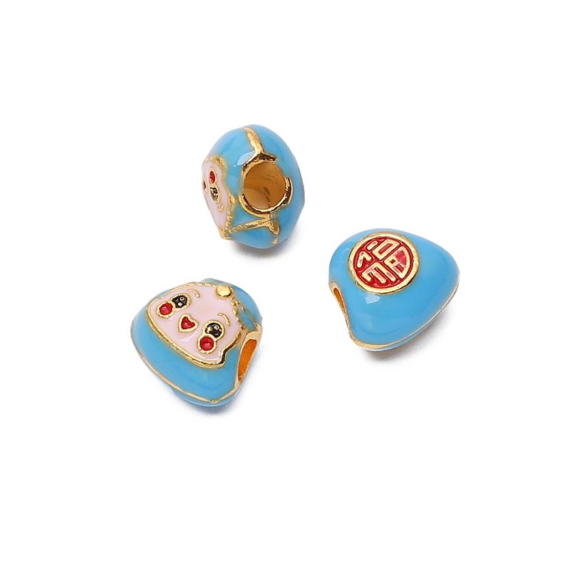 Brelocuri din aliaj Festivalul Bărcii Dragonului Zongzi Pandantiv Față Zâmbitoare pentru Confecționare Bijuterii DIY Brățară Colier