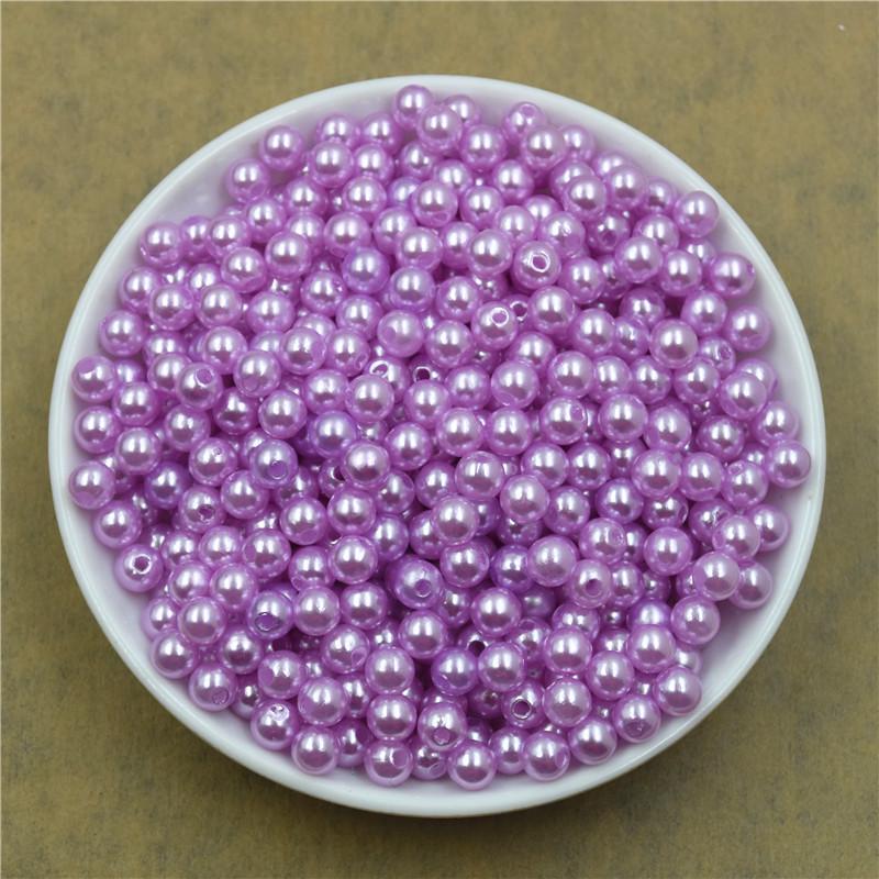 6Mm Straight Hole Round Abs Imitation Pearl Clothing Accessories Double Hole Environmentally Friendly Plastic Beads Fake Pearl