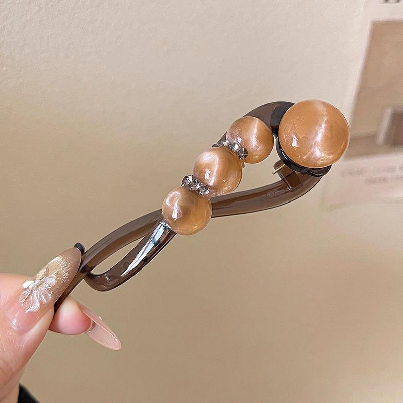 Простая Ручная Заколка Для Волос С Зубчатой Однословной Защелкой Зажим Заколка Женская Зажимная Бусина Заколка Продвинутые Аксессуары Для Волос Головной Убор