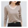 NaVaVa Men S Simple STripe V Neck Long SleeVe T ShirT nT1429