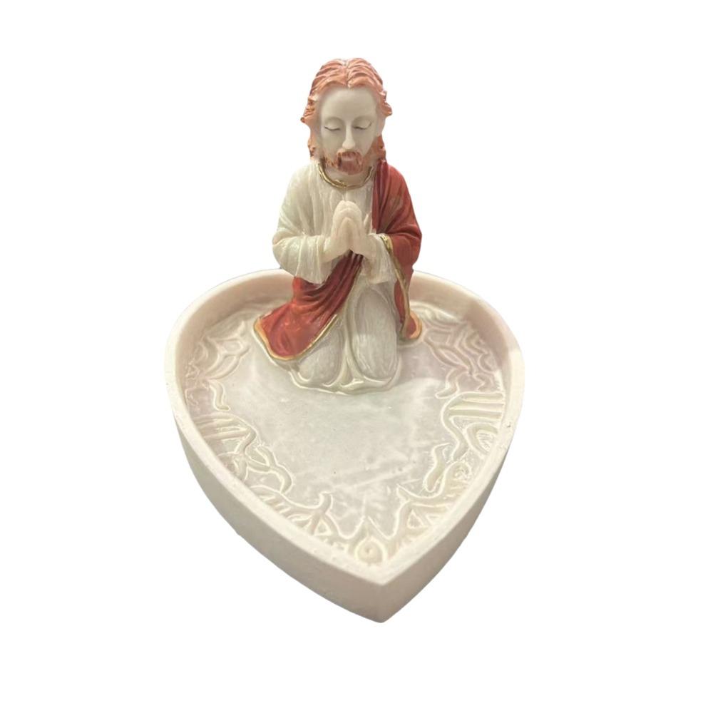 Elegant Virgin Mary Rosary Holder Resin Our Lady of Grace Statue Creative Rosary Box  Bedroom Man