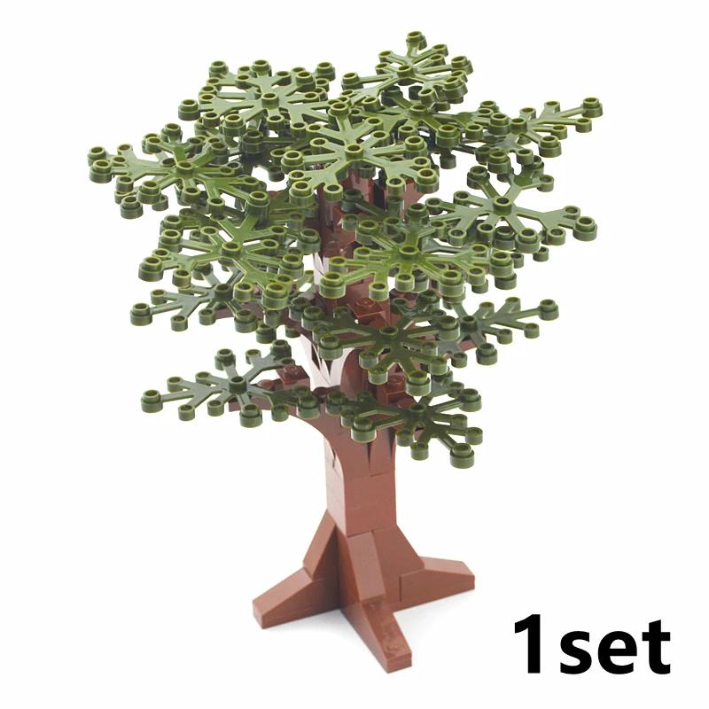 Tree Flower Grass Plants Garden Green Bush DIY Building Blocks Compatible City DIY MOC Building Blocks Accessories Parts